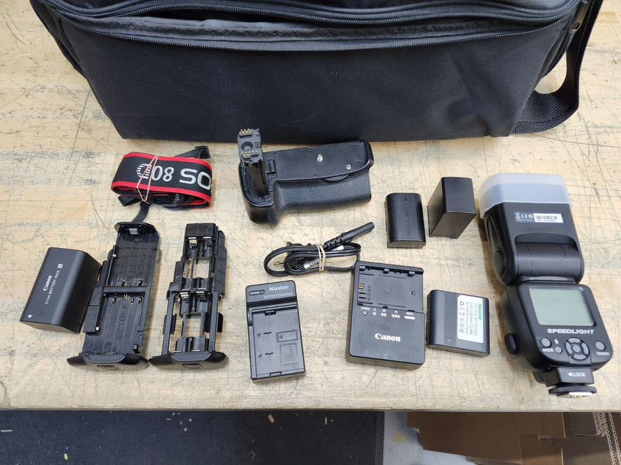 Canon EOS 80D with Canon Zoom Lens 18-55mm & 55-250mm & Accessories